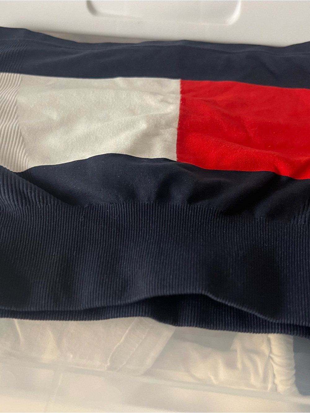Tommy Hilfiger Navy Tank Bandeau Top with Red & White Flag Panel